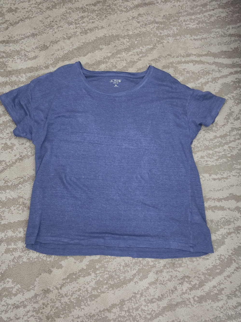 J. Crew Royal Blue Linen Short Sleeve Crew Tee